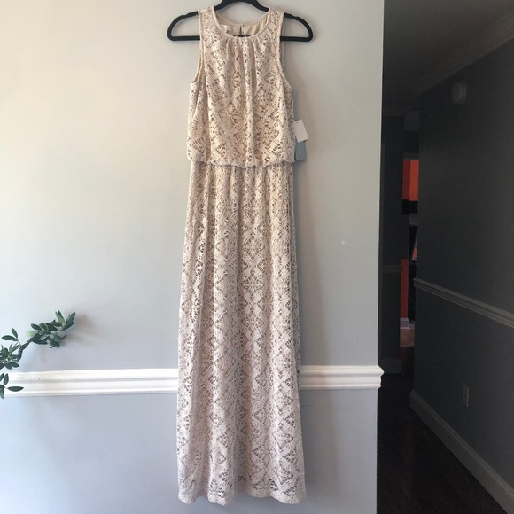 London Times Dresses & Skirts - NWT Lace London Times Cream Maxi Dress